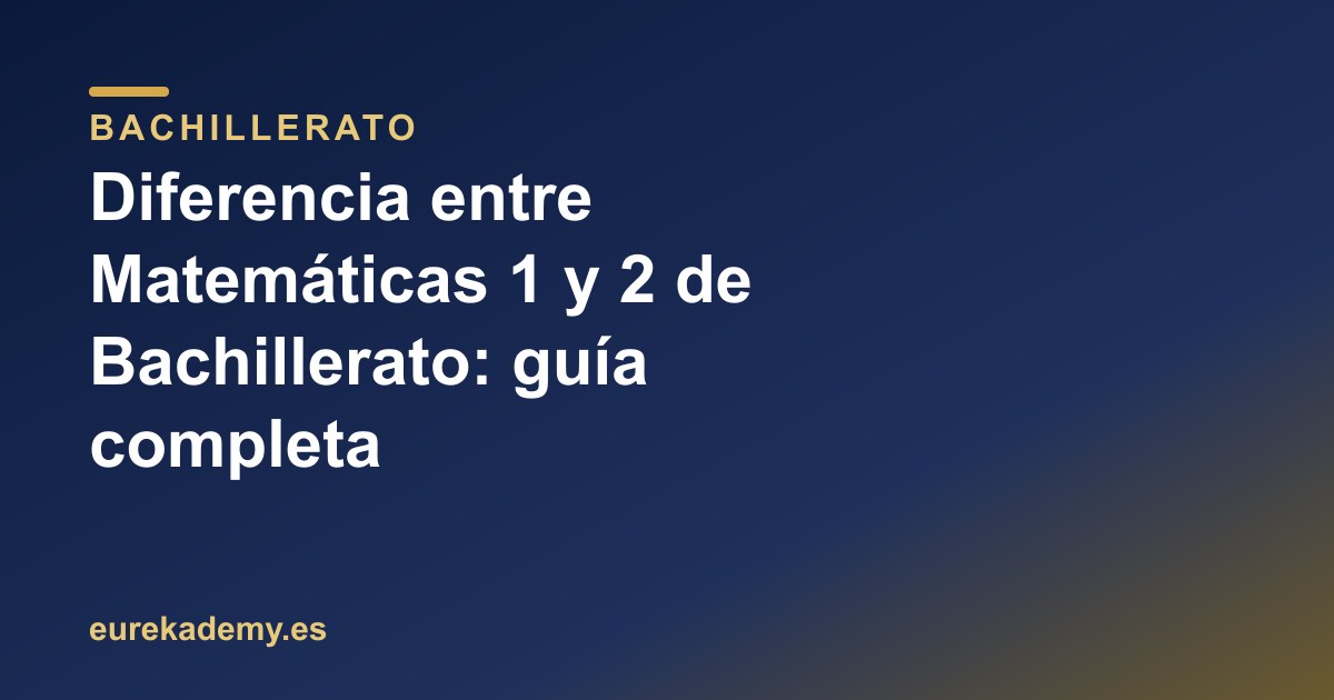 Matemáticas I y II: diferencias y temario de Bachillerato