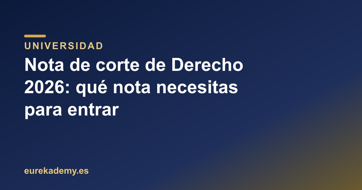 Nota de corte de Derecho 2026: qué nota necesitas para entrar