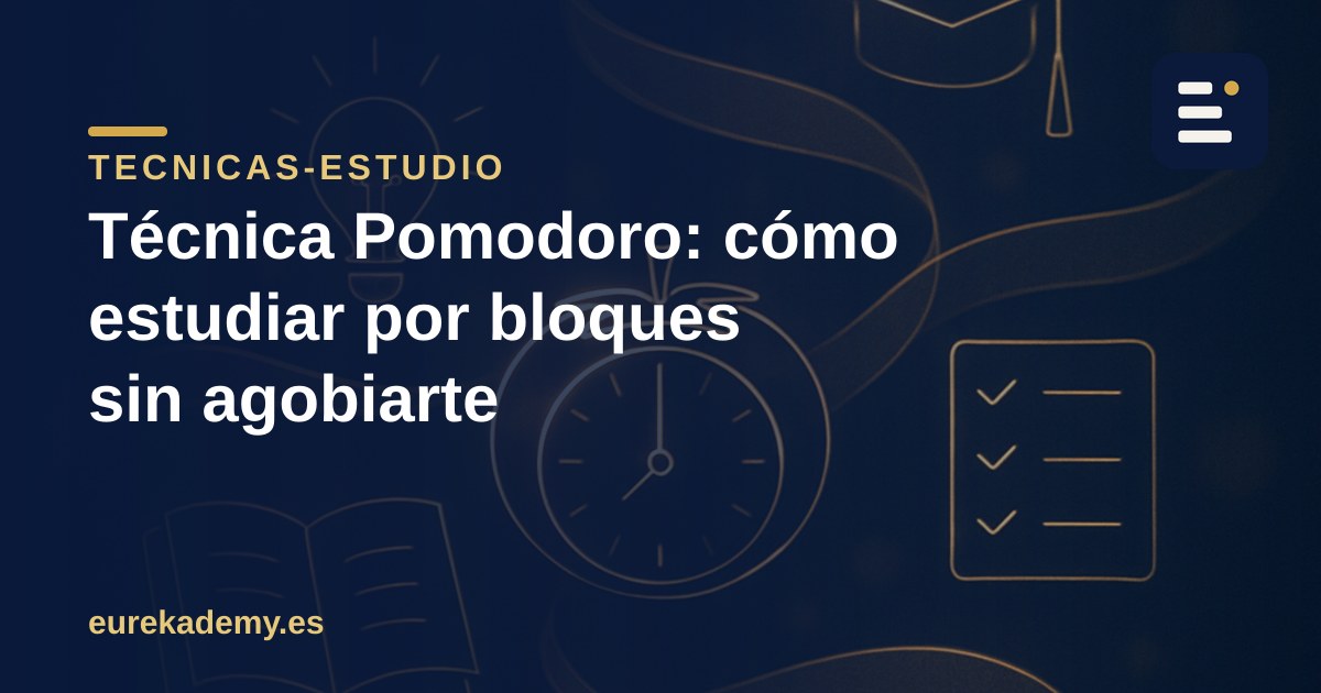 Técnica Pomodoro: cómo estudiar por bloques sin agobiarte