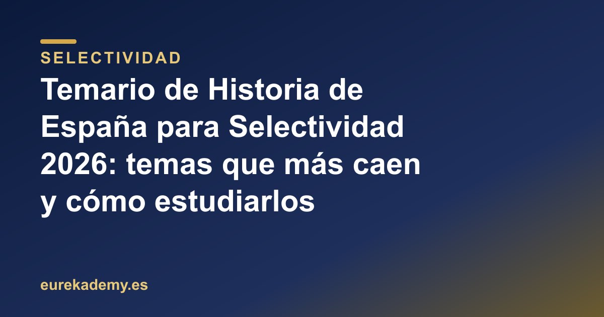 Temario de Historia de España para Selectividad 2026: temas que más caen y cómo estudiarlos