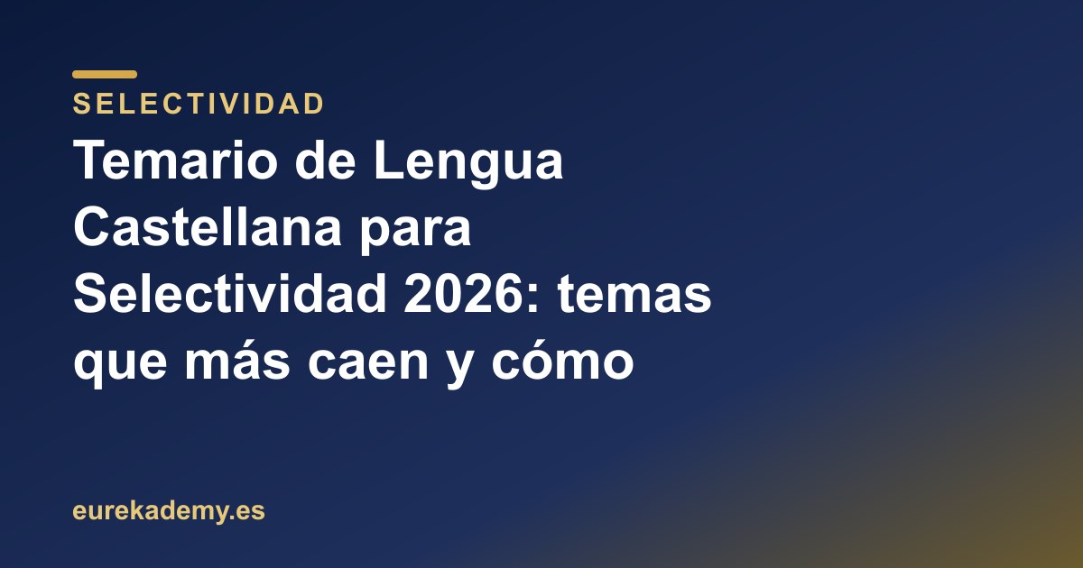 Temario de Lengua Castellana para Selectividad 2026: temas que más caen y cómo aprobar