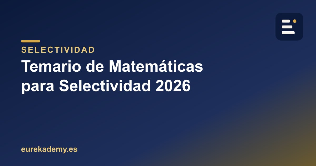 Temario de Matemáticas para Selectividad 2026: los temas que más caen y cuánto puntúa cada uno