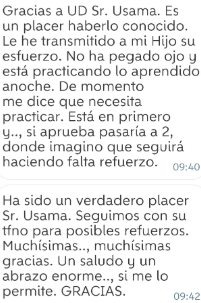 Opinión de estudiante satisfecho